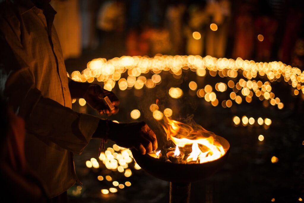 Lighting of deyahs Divali Trinidad deya divali Trinidad